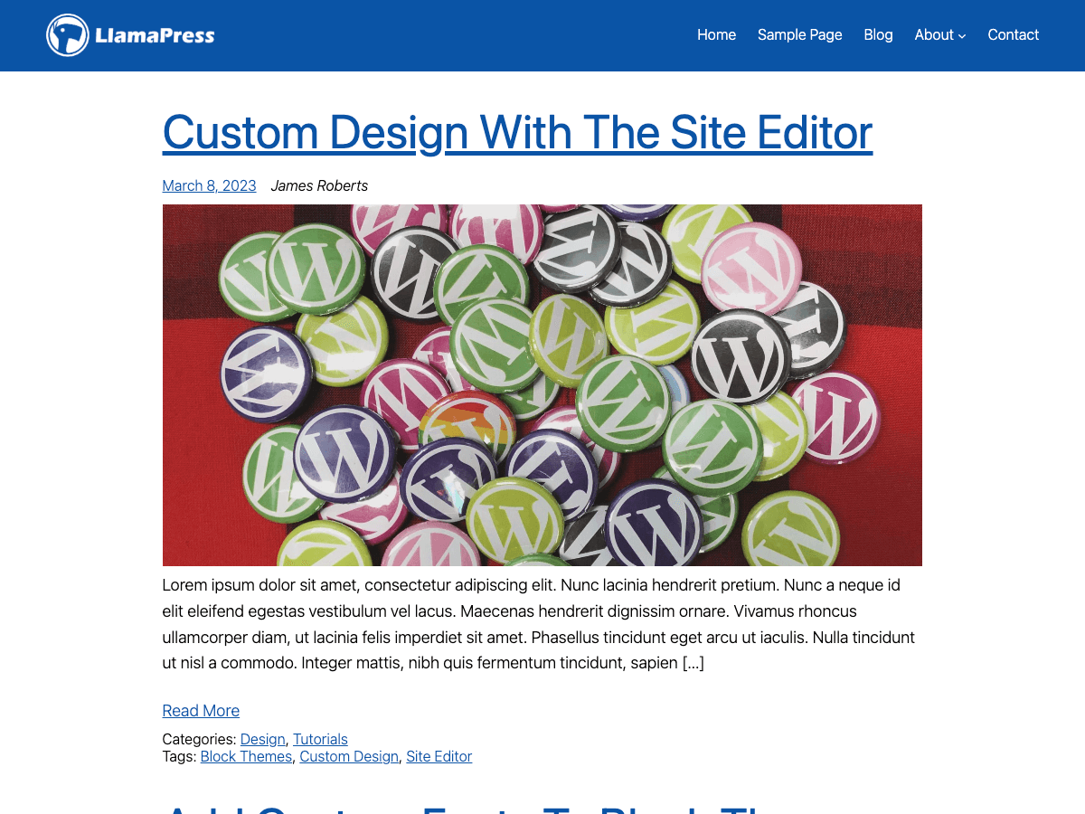 LlamaPress theme screenshot