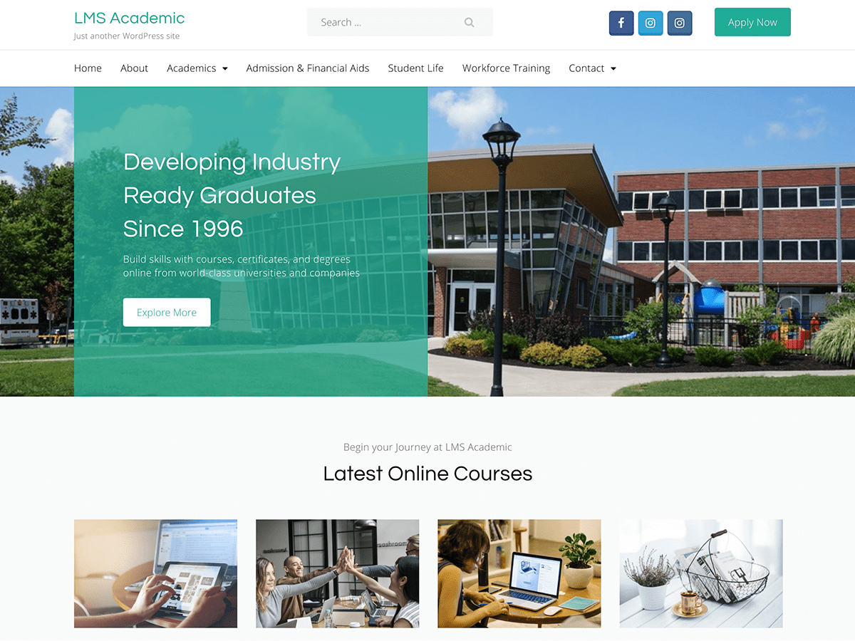 LMS Academic theme screenshot
