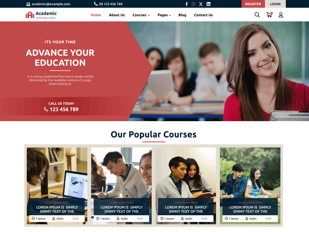 LMS Academy theme screenshot