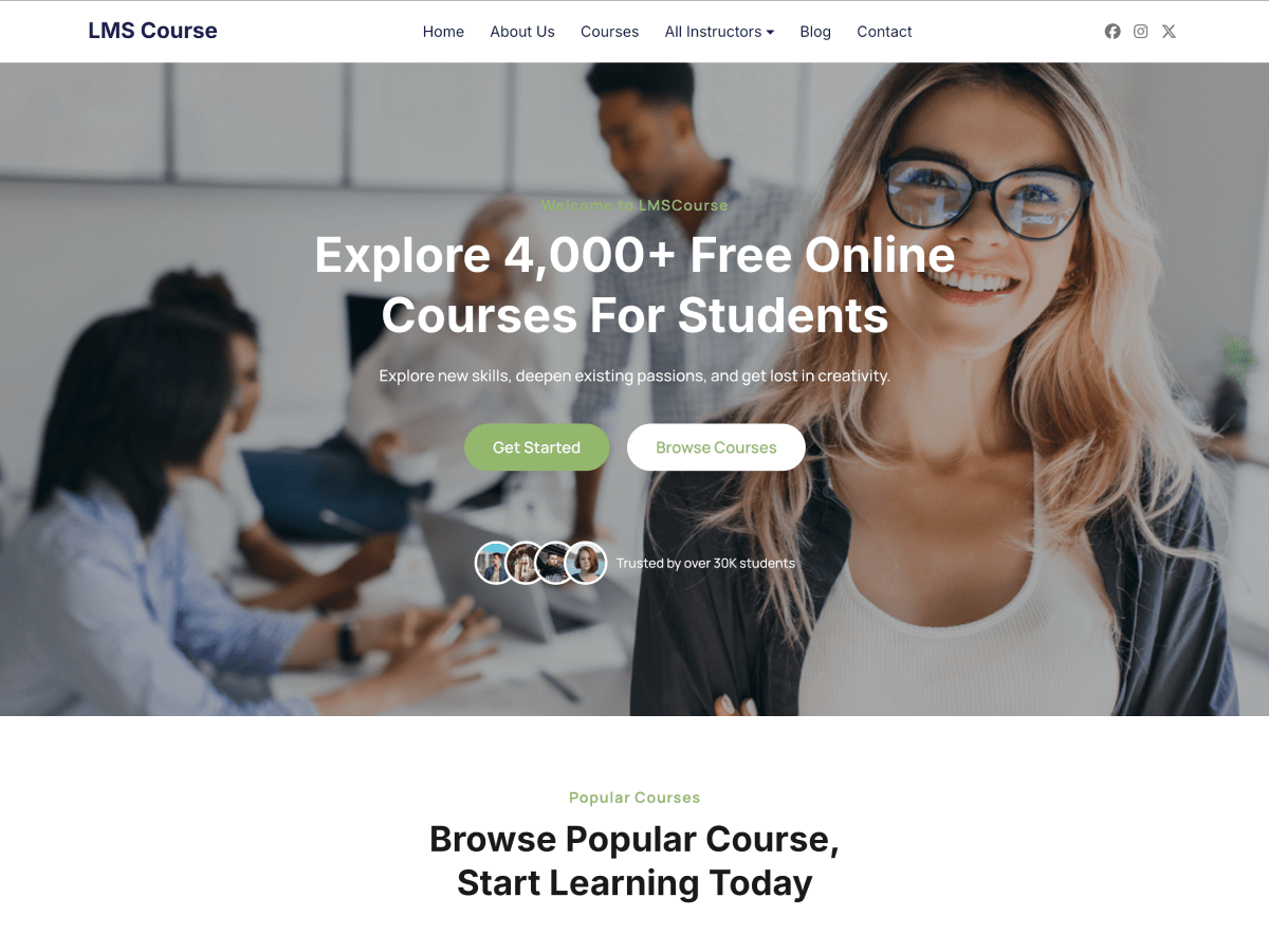 LMSCourse theme screenshot