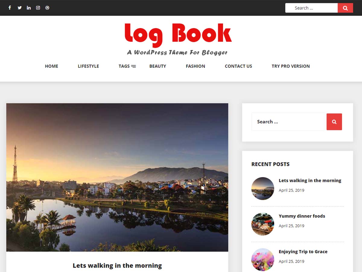 Log Book theme screenshot
