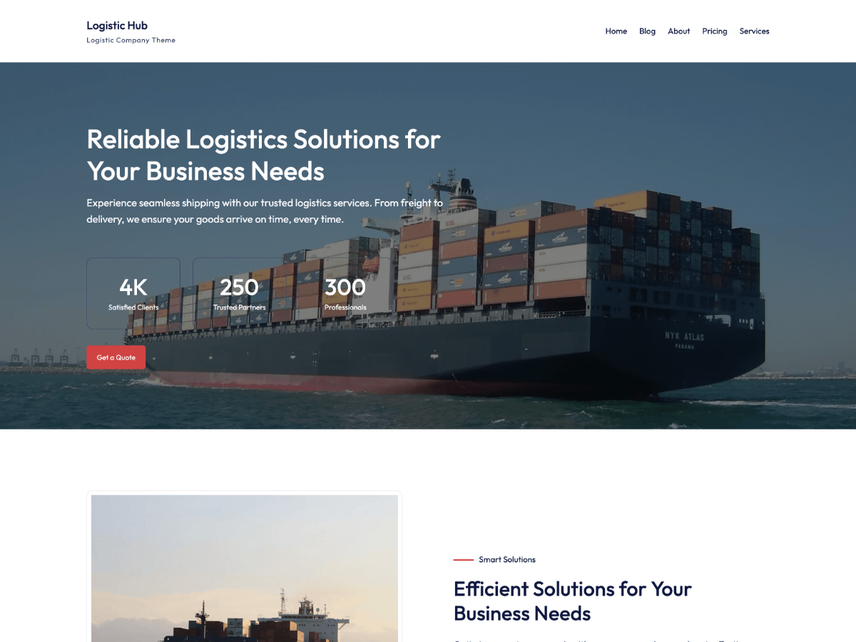 Logistic Hub theme screenshot