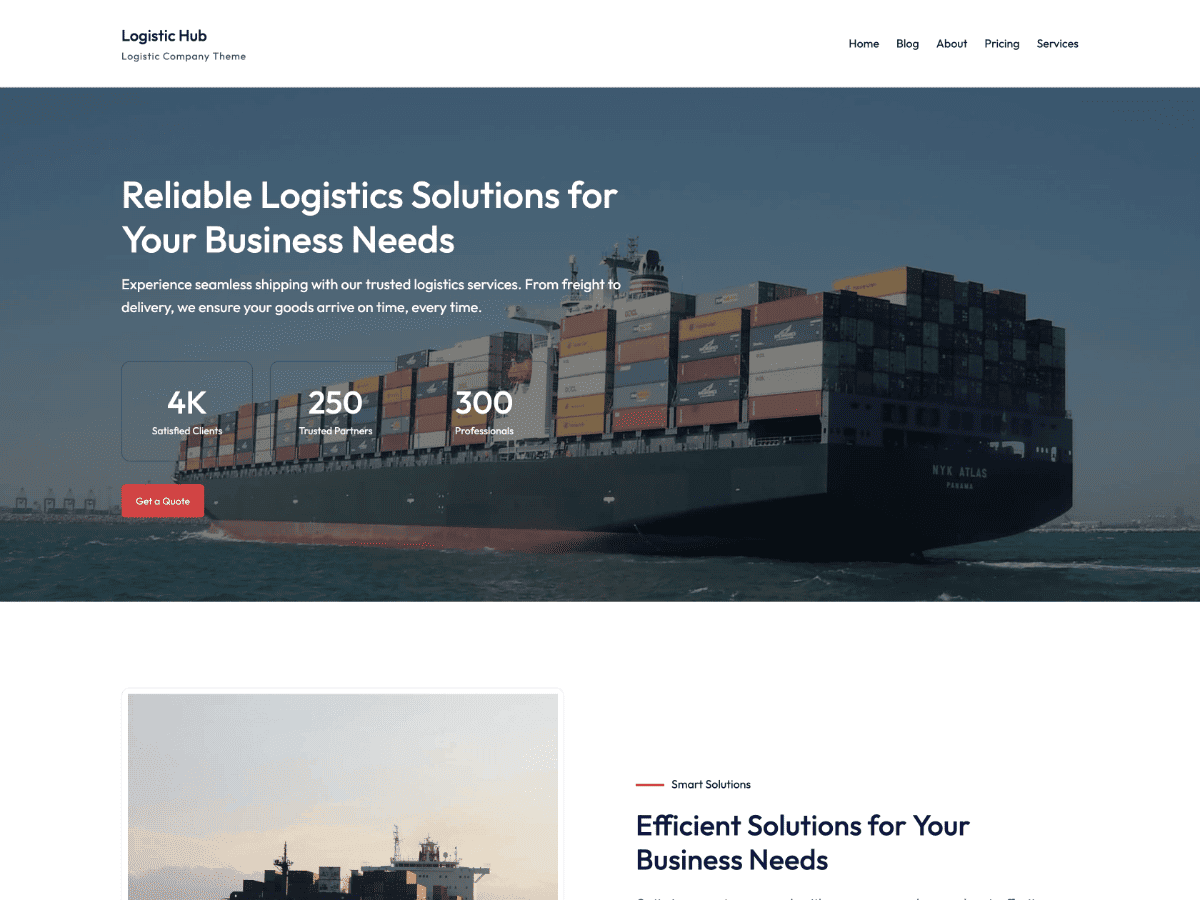 Logistic Hub theme screenshot