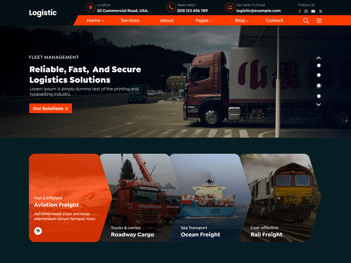 Logistics Provider theme screenshot