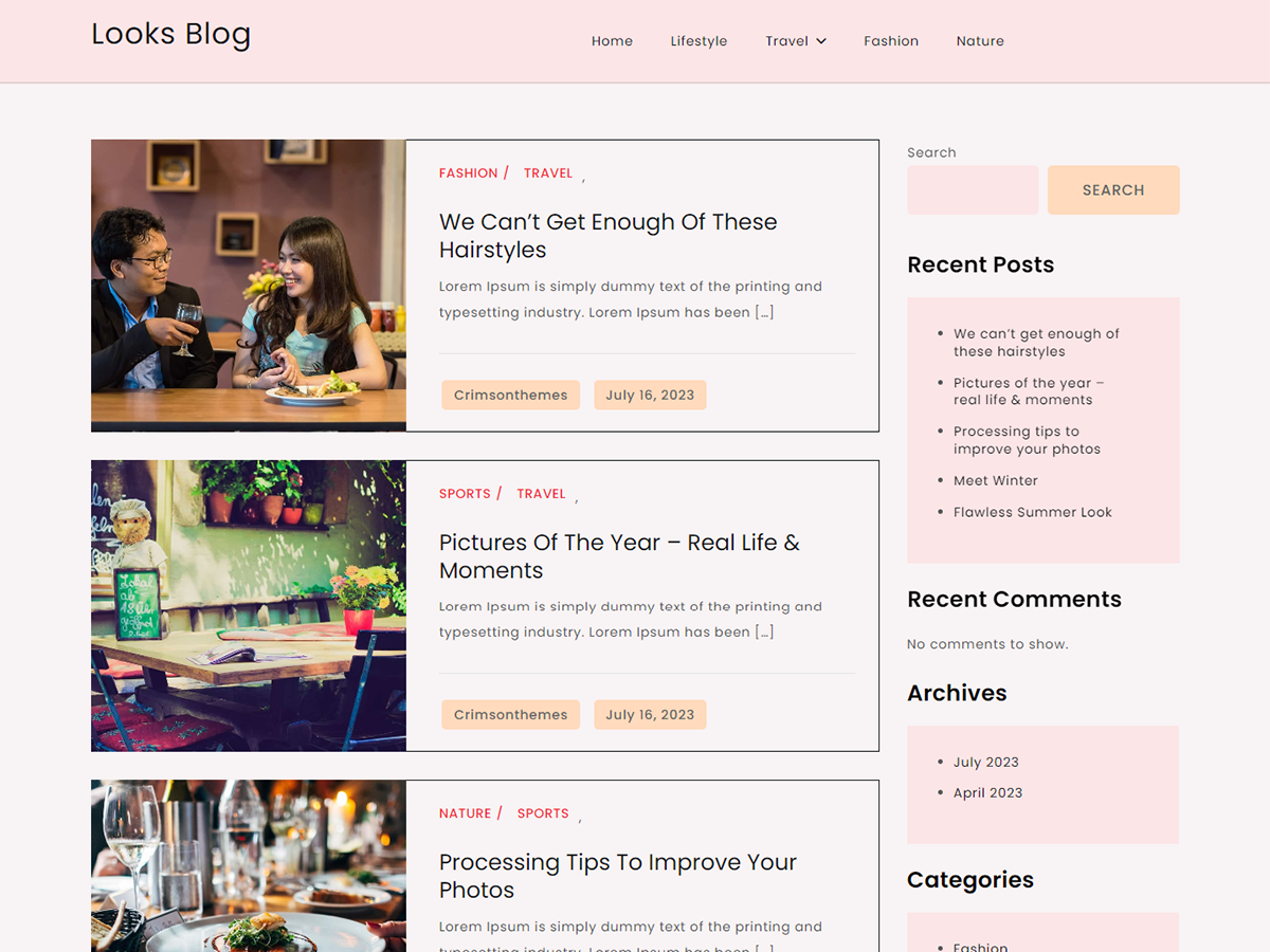 Looks Blog theme screenshot