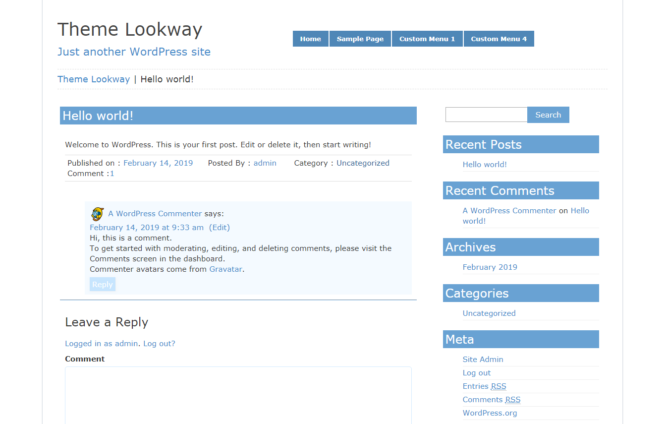 LookWay theme screenshot
