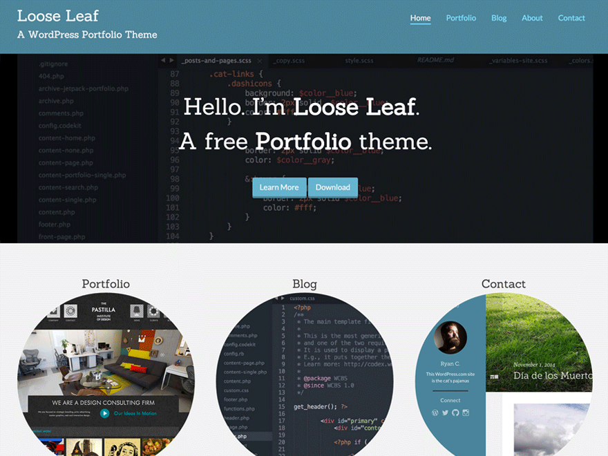 Loose Leaf theme screenshot
