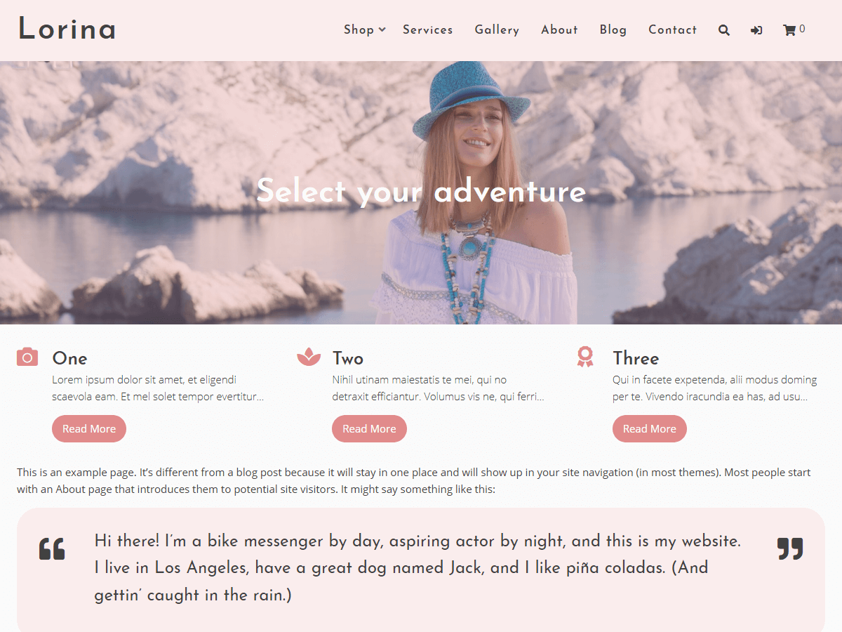 Lorina theme screenshot