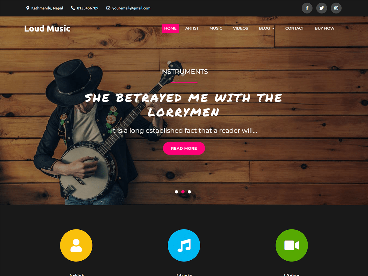 Loud Music theme screenshot
