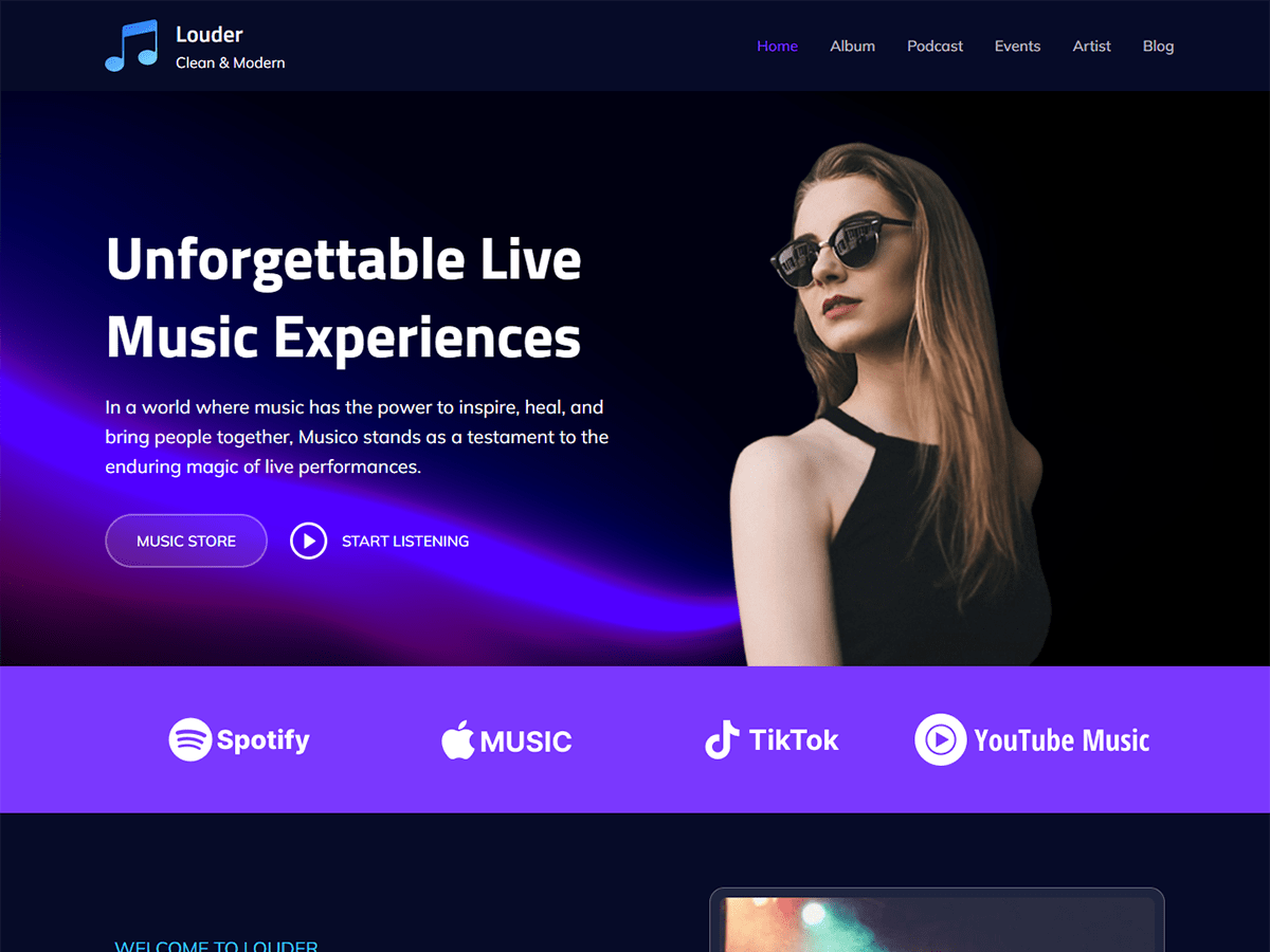 Louder theme screenshot