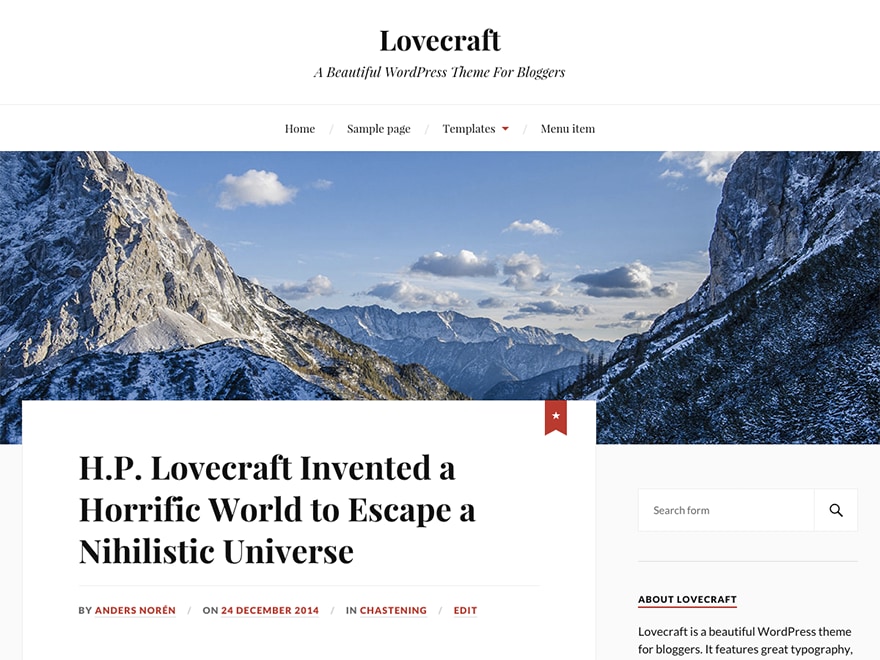 Lovecraft theme screenshot