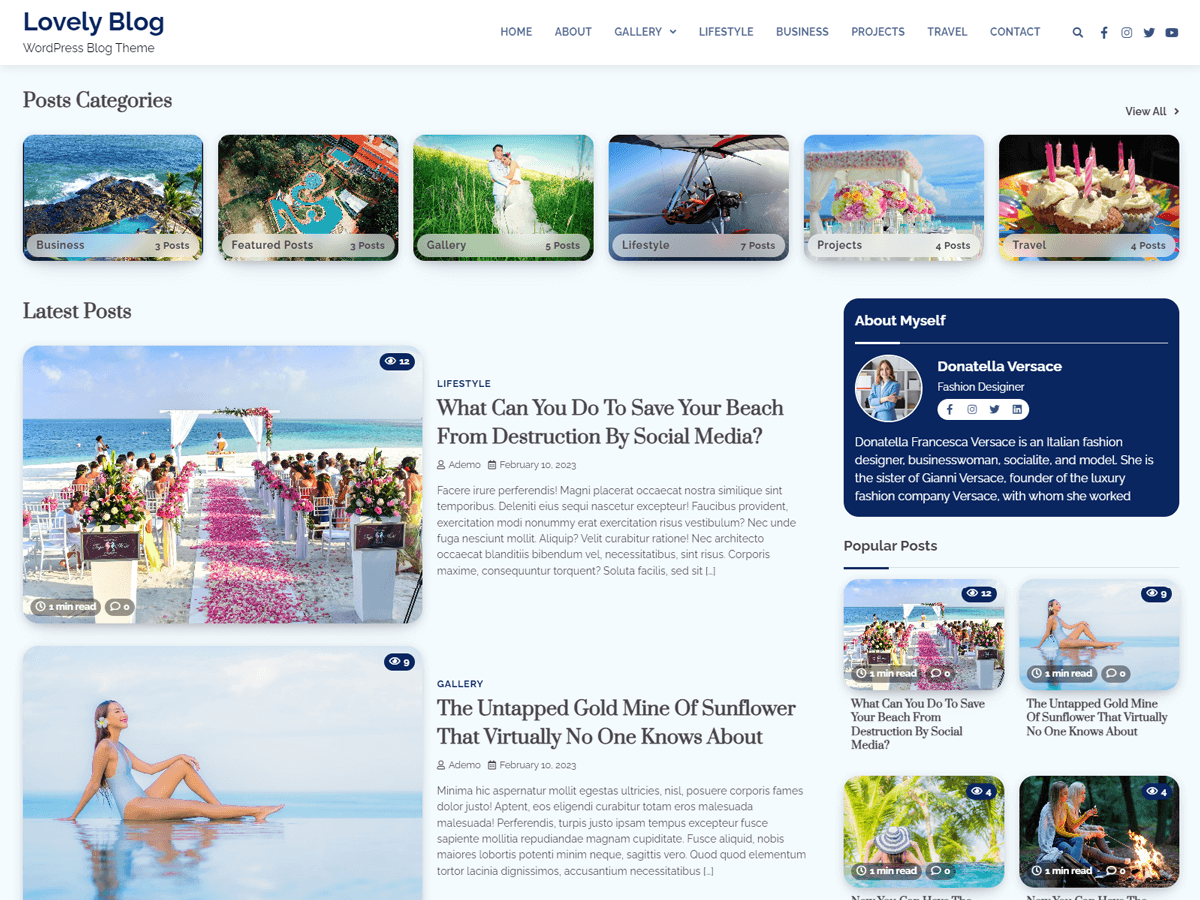 Lovely Blog theme screenshot