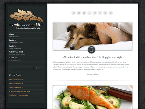 Luminescence Lite theme screenshot