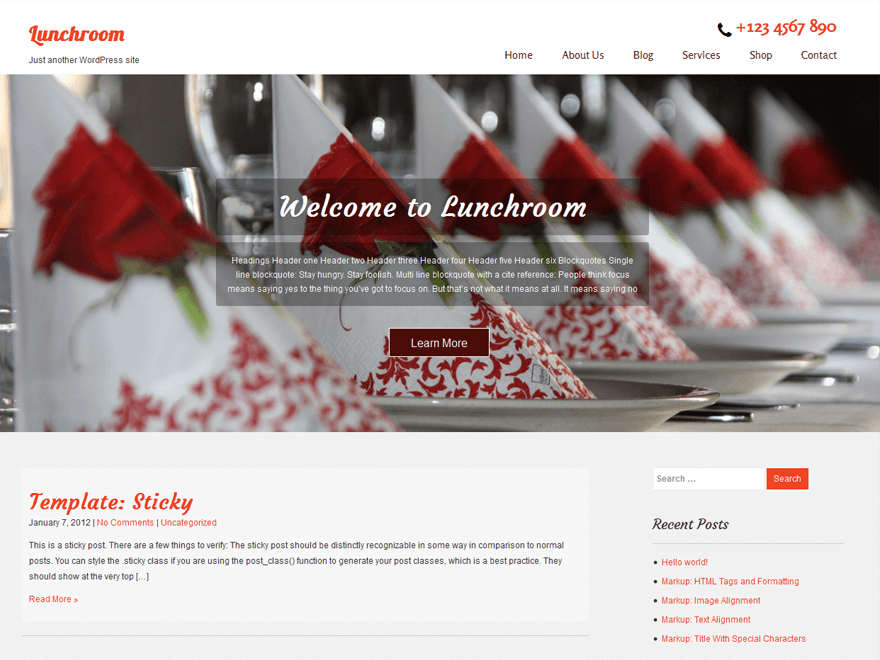 Lunchroom theme screenshot
