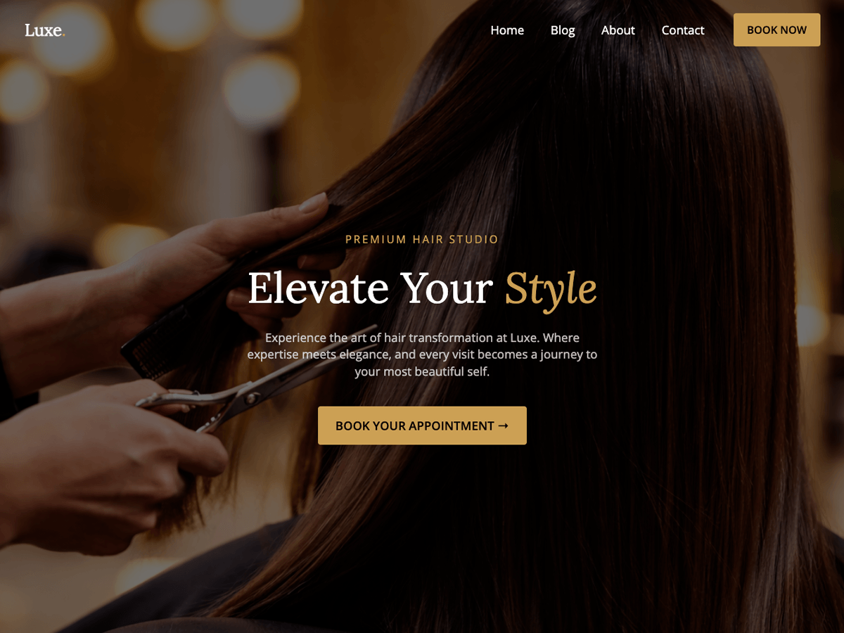 Luxe Hair Salon theme screenshot