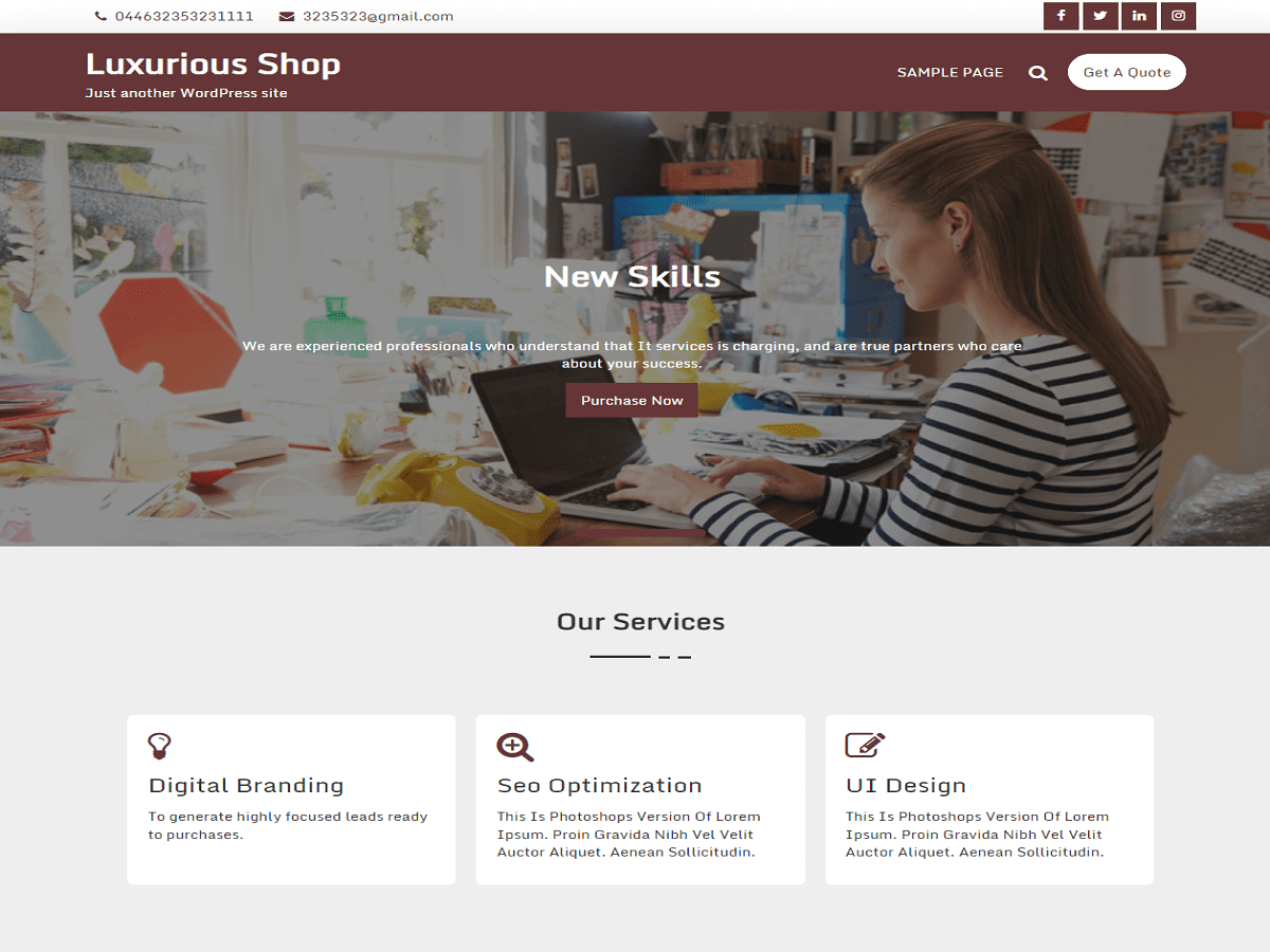 Luxurious Shop theme screenshot