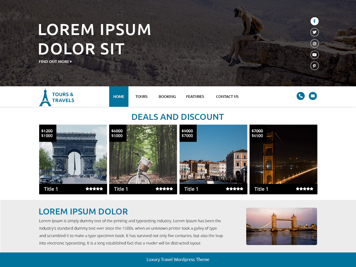 Luxury Travel theme screenshot