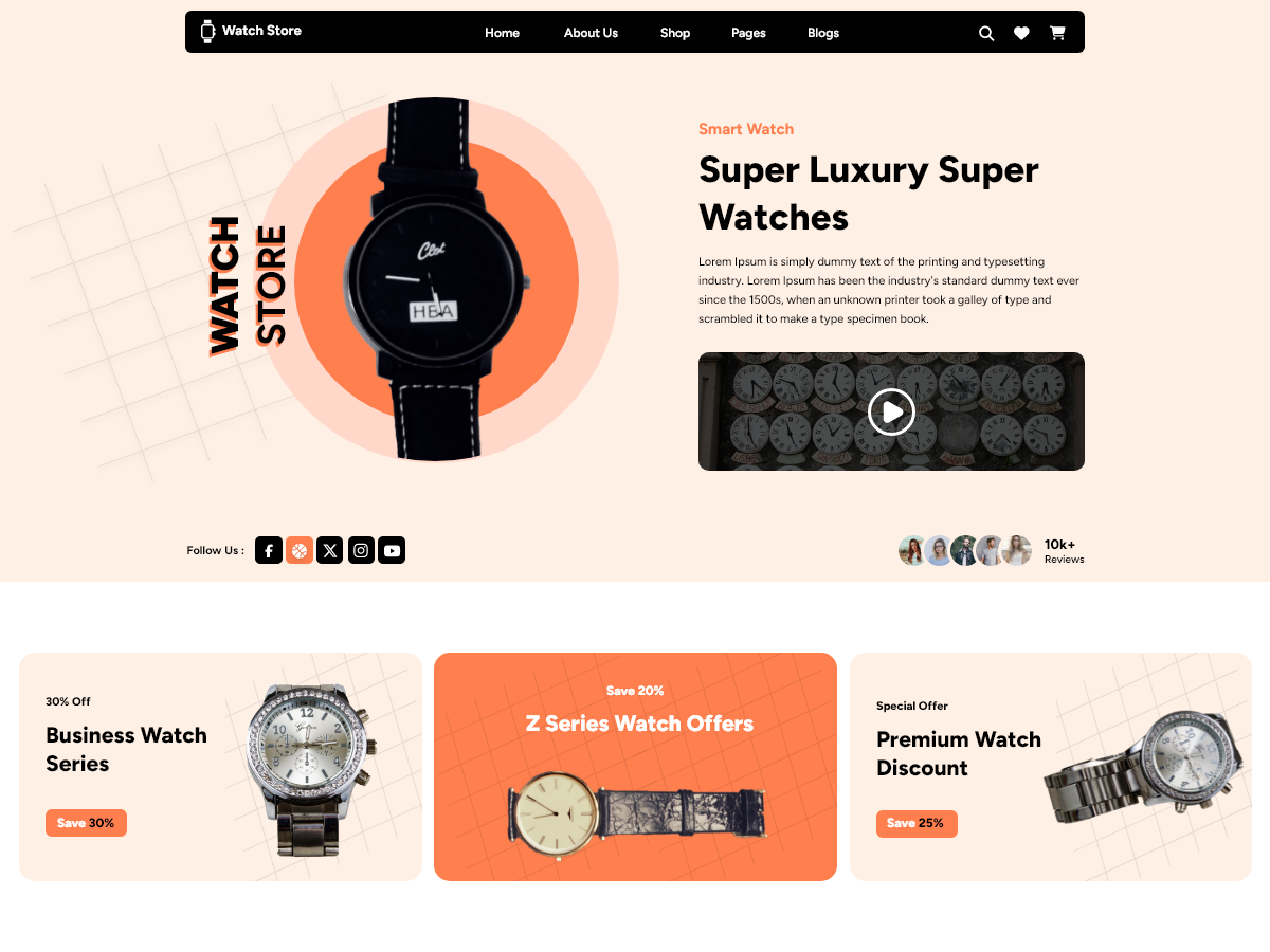 Luxury Watch Store theme screenshot