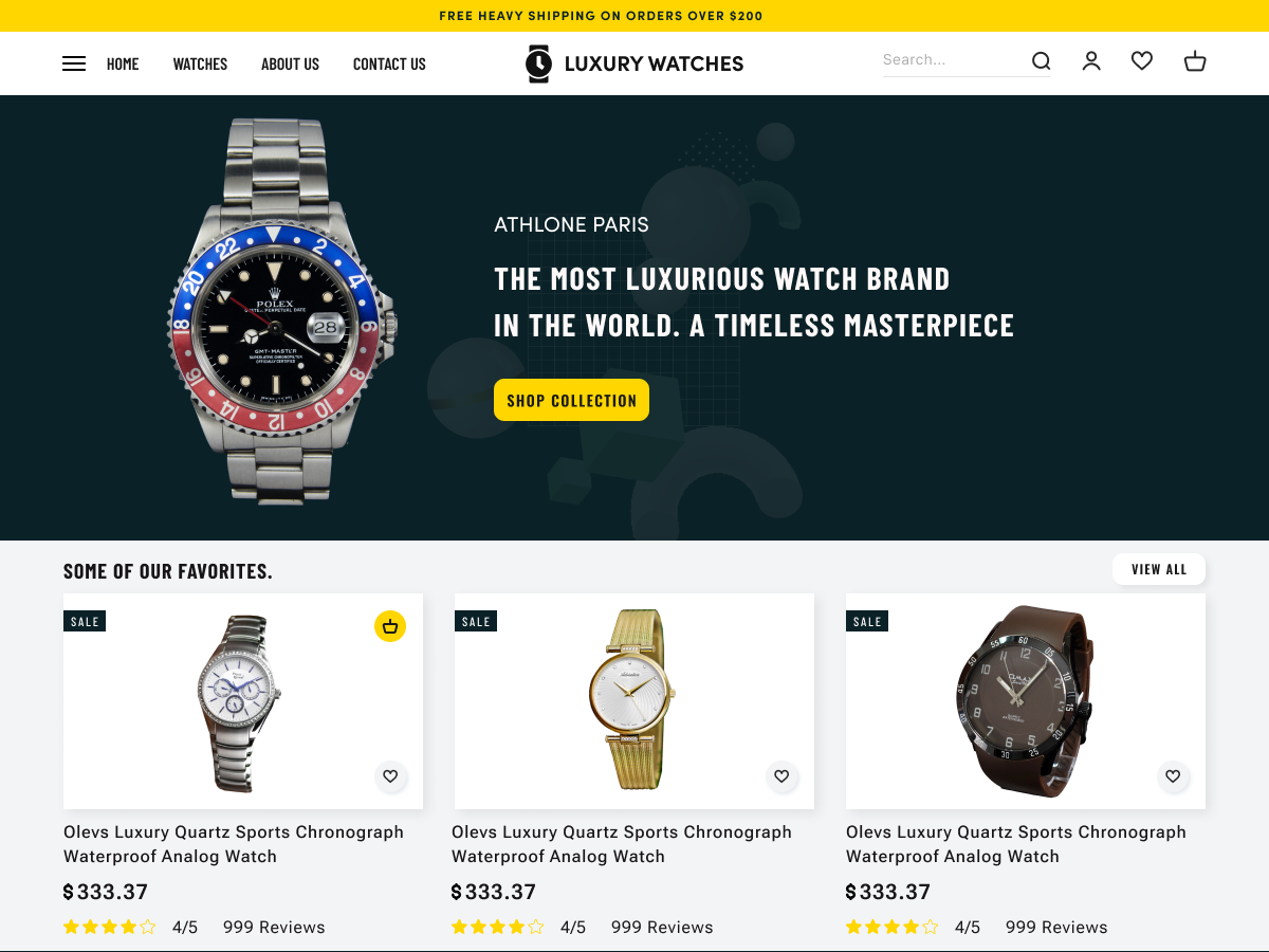 Luxury Watches theme screenshot