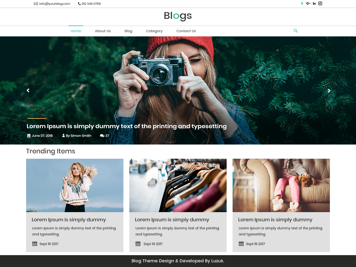 LZ Real Blog theme screenshot