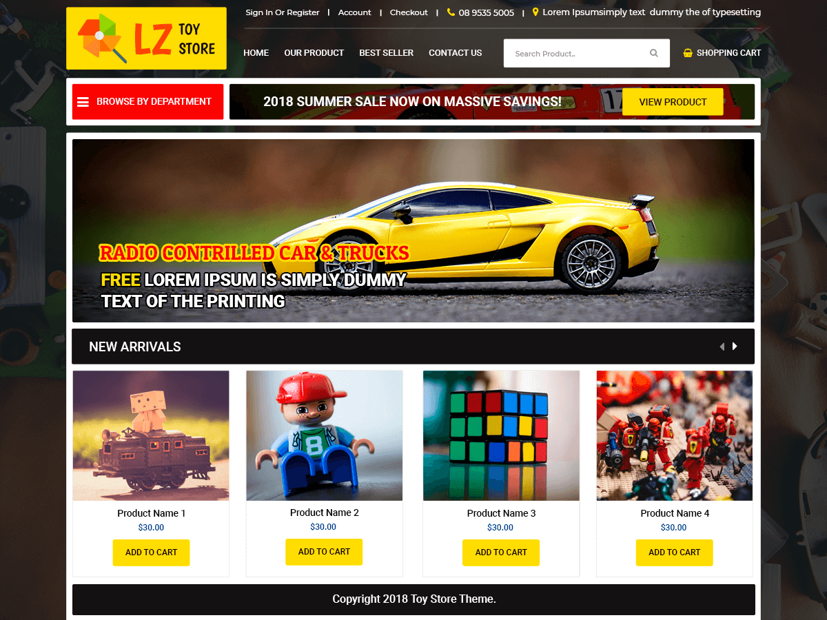LZ Toy Store theme screenshot