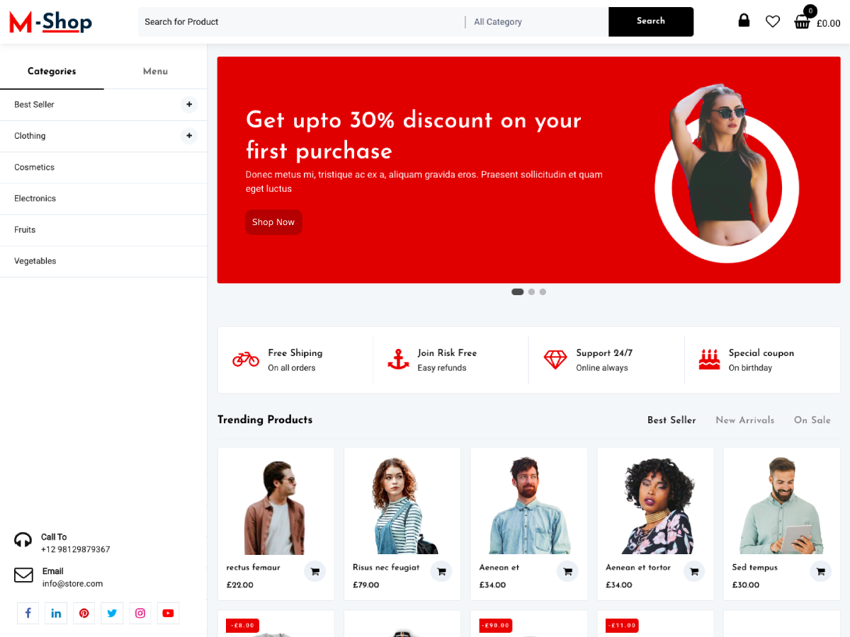 M Shop theme screenshot