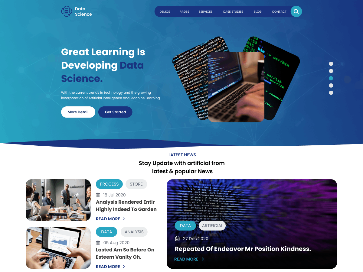 Machine Learning theme screenshot