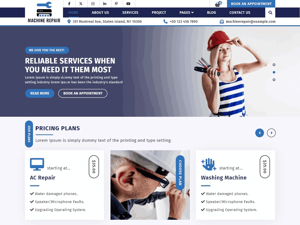 Machine Repair theme screenshot