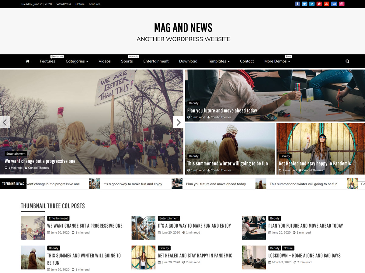 Mag and News theme screenshot