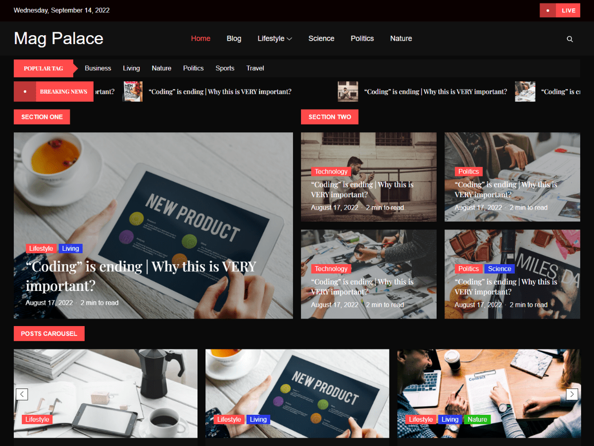 Mag Palace theme screenshot