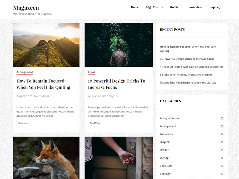 Magazeen lite theme screenshot