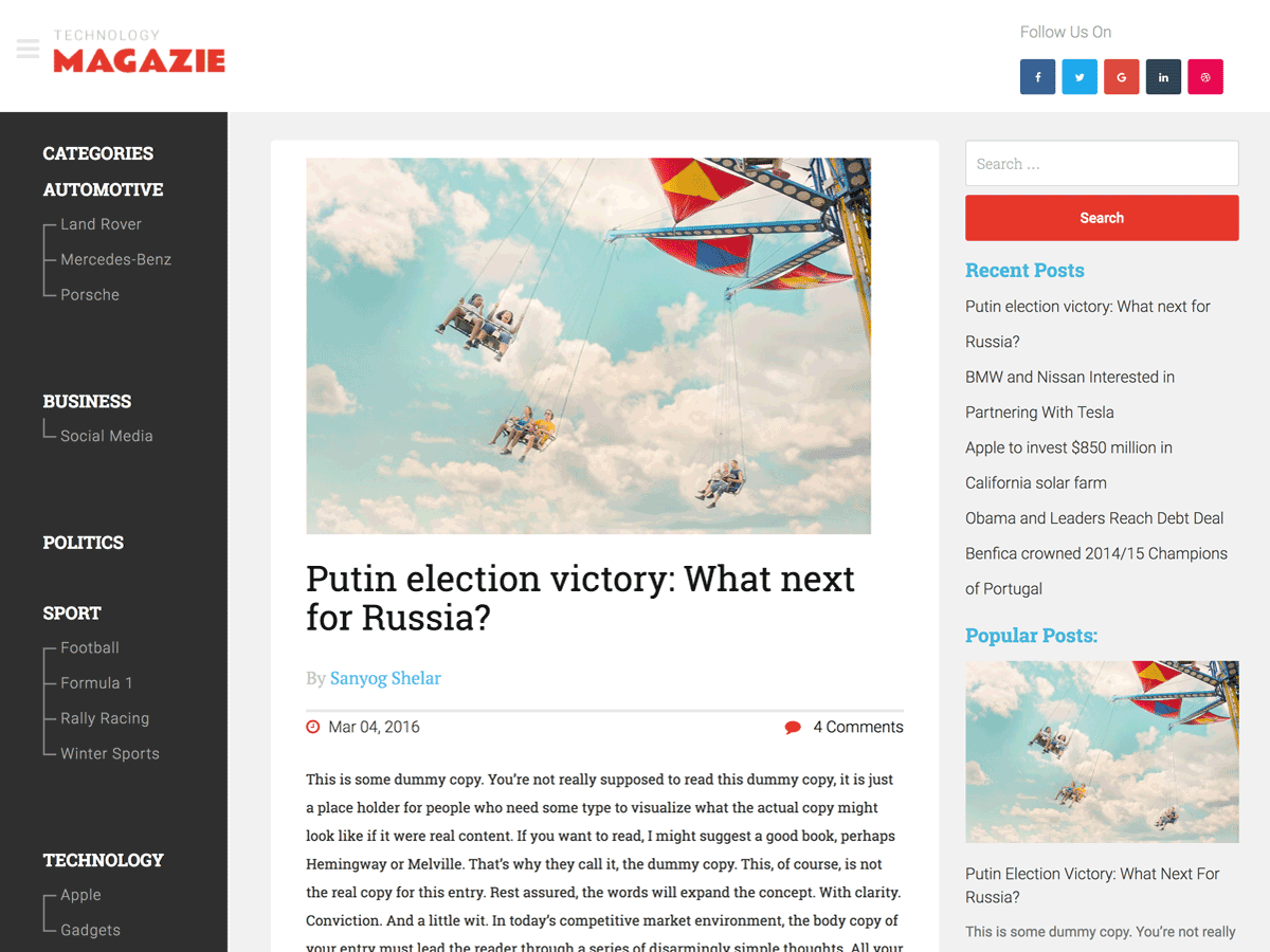 Magazie Minimal theme screenshot