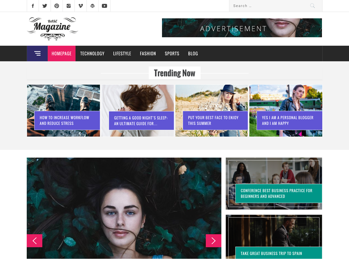 Magazine Base theme screenshot