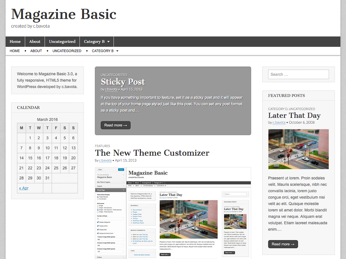 Magazine Basic theme screenshot