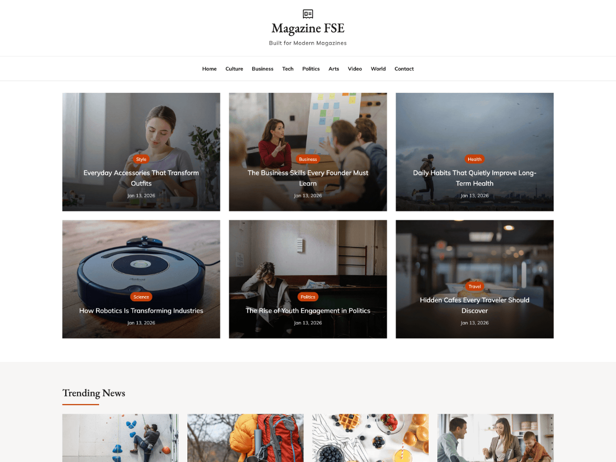 Magazine FSE theme screenshot