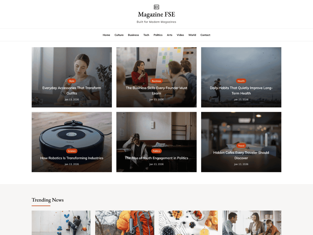 Magazine FSE theme screenshot
