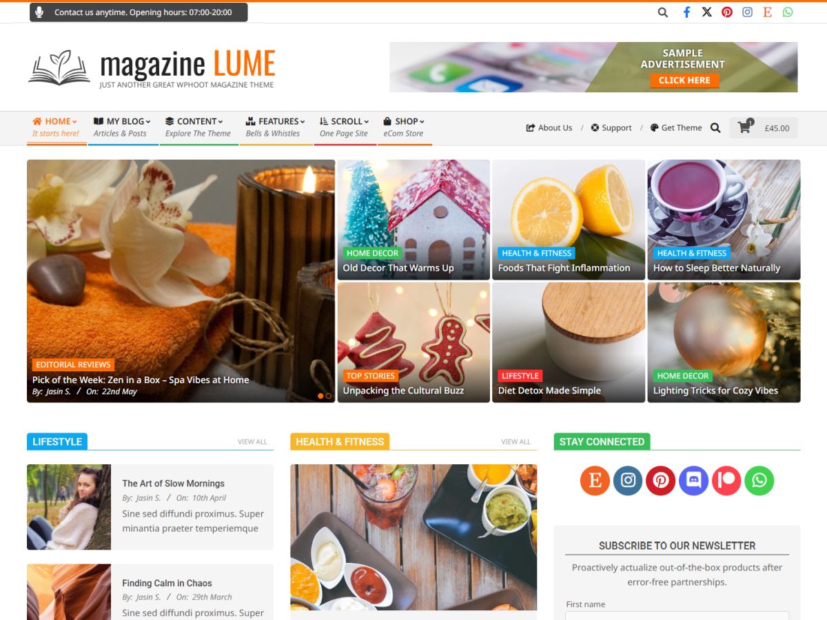 Magazine Lume theme screenshot