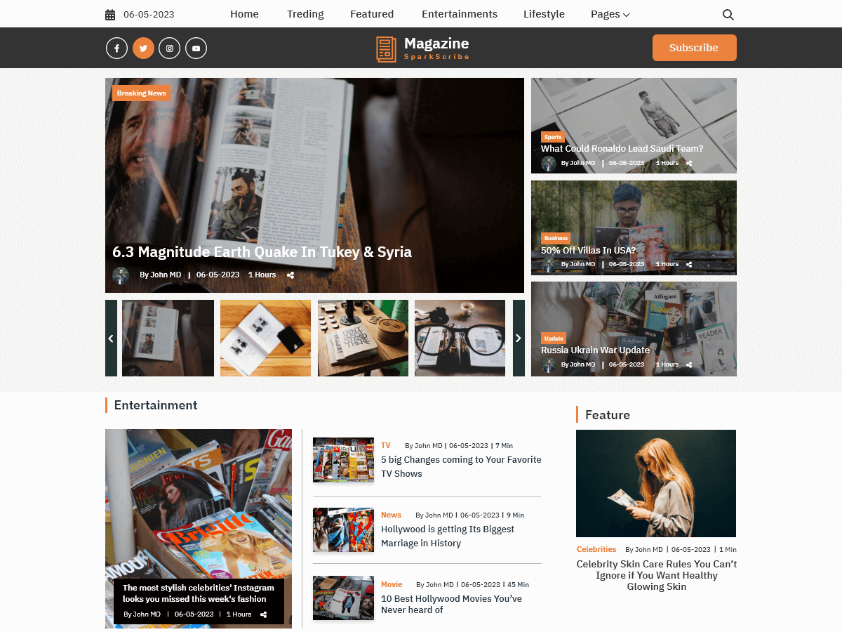 Magazine News Agency theme screenshot
