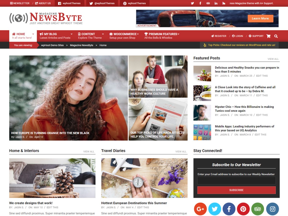 Magazine News Byte theme screenshot