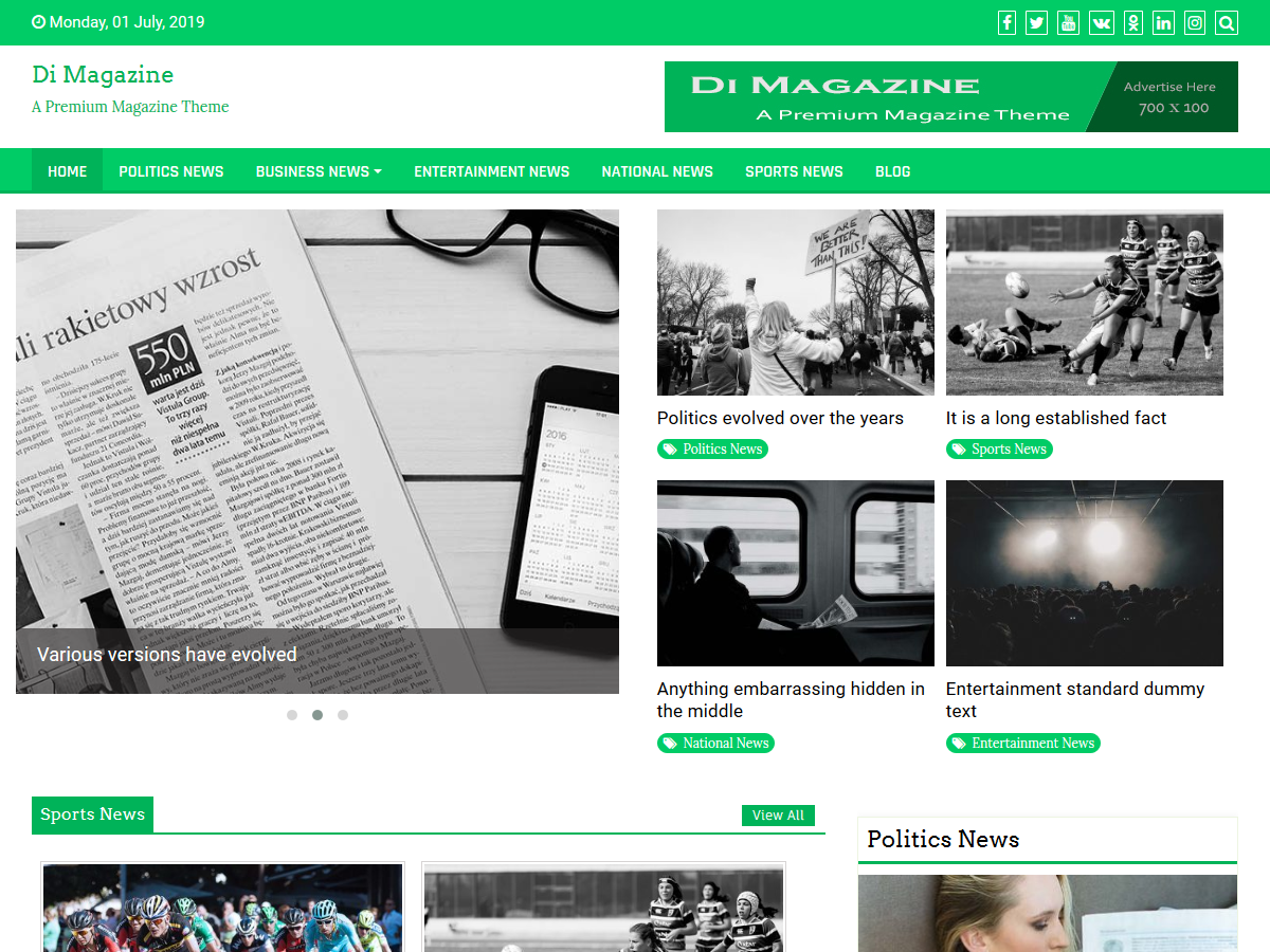 Magazine News Plus theme screenshot