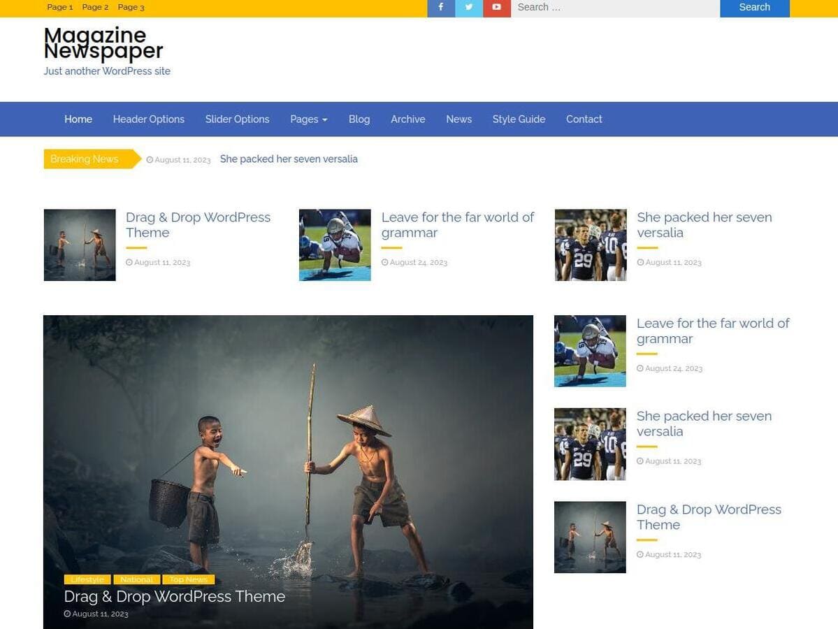 Magazine Newspaper theme screenshot