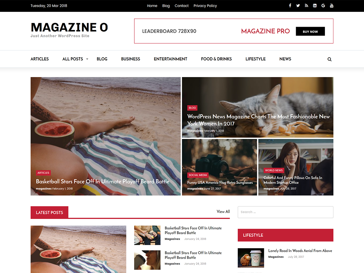 Magazine O theme screenshot