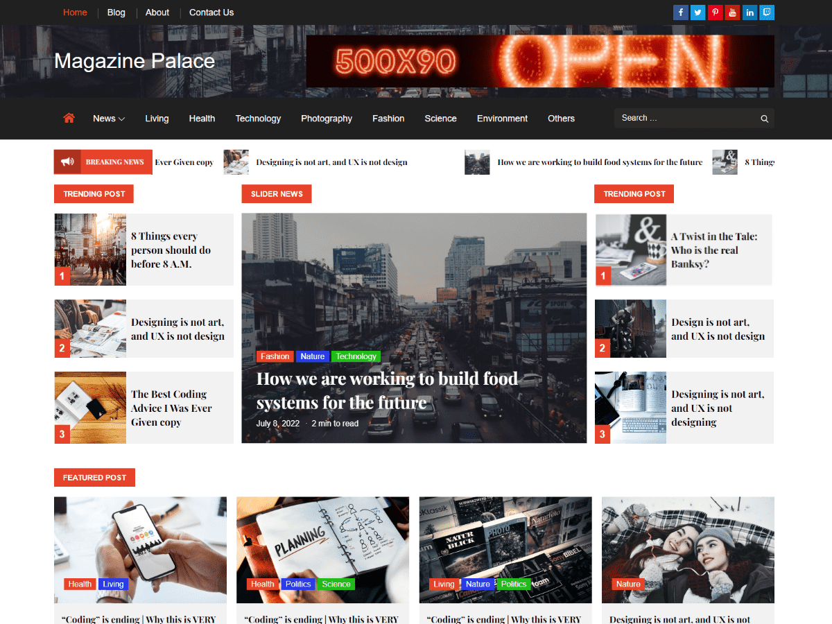 Magazine Palace theme screenshot