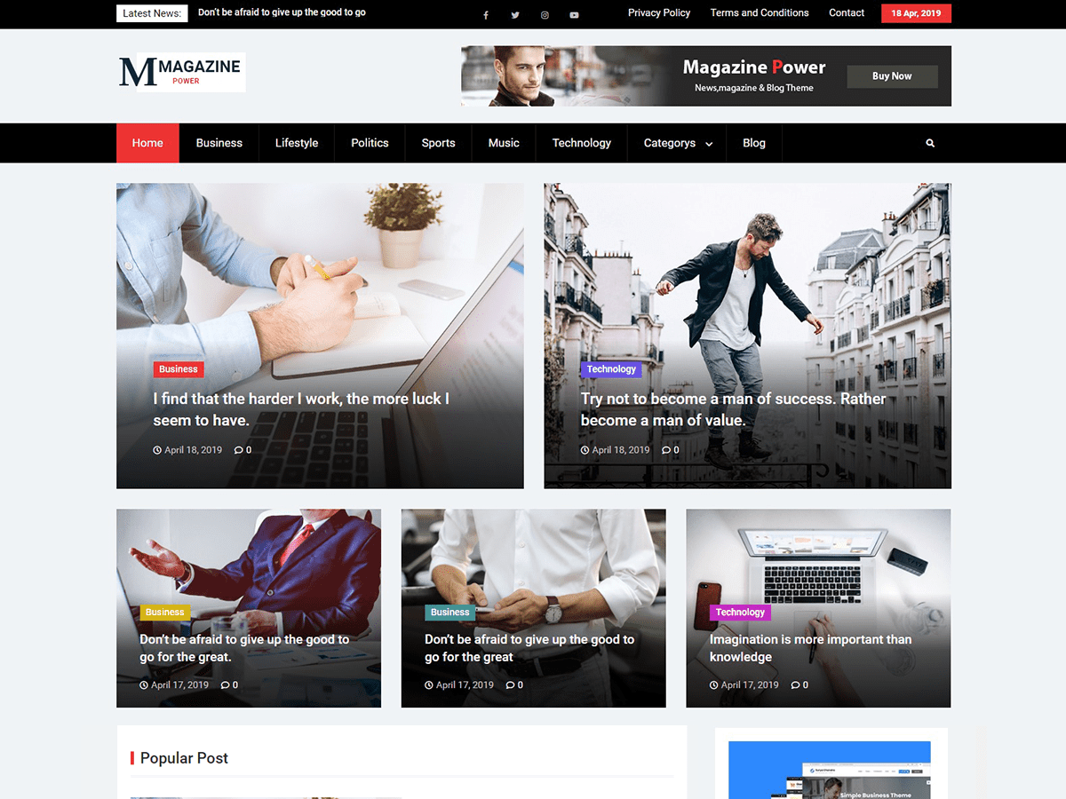 Magazine Power theme screenshot