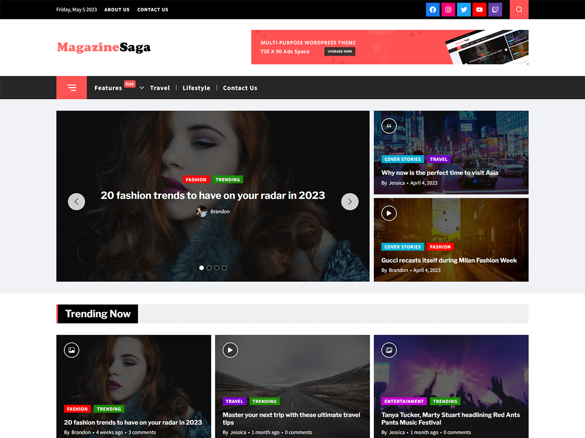 Magazine Saga theme screenshot