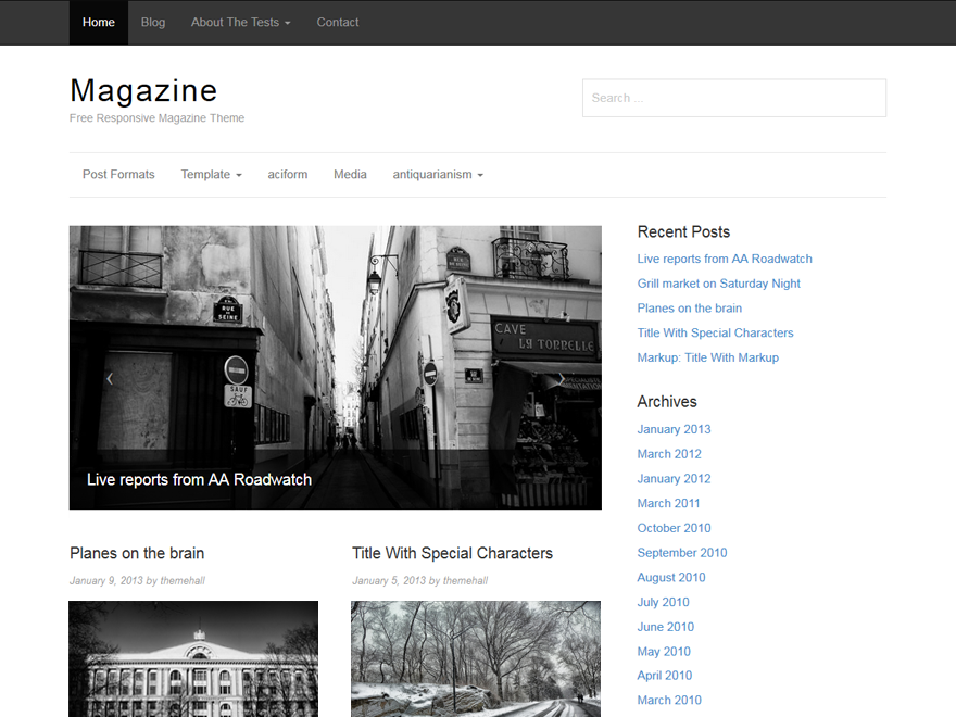 Magazine theme screenshot