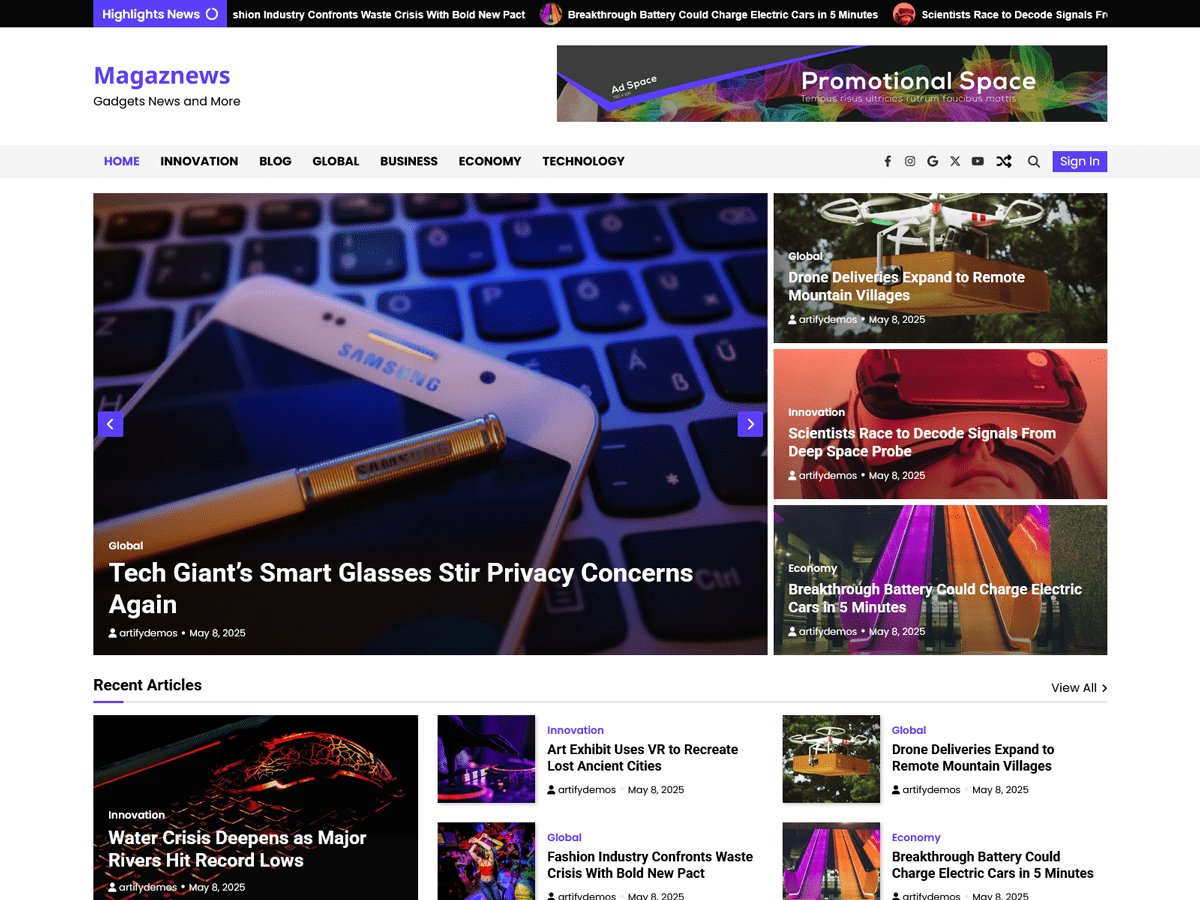Magaznews theme screenshot