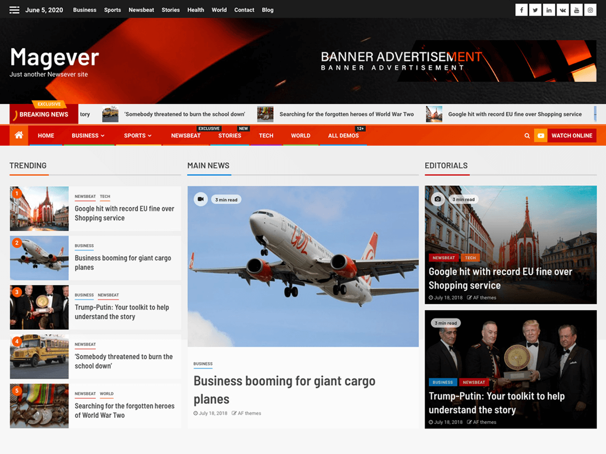 Magever theme screenshot