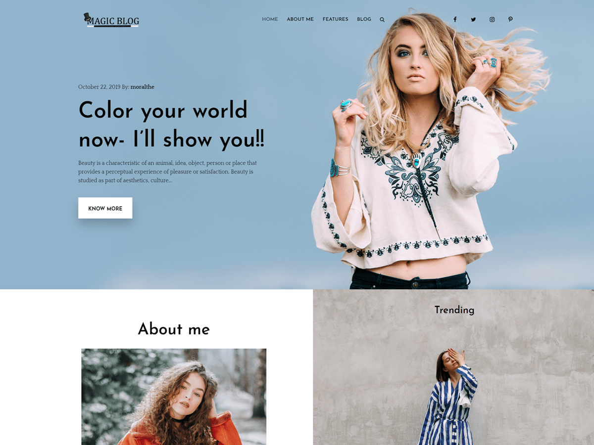 Magic Blog theme screenshot
