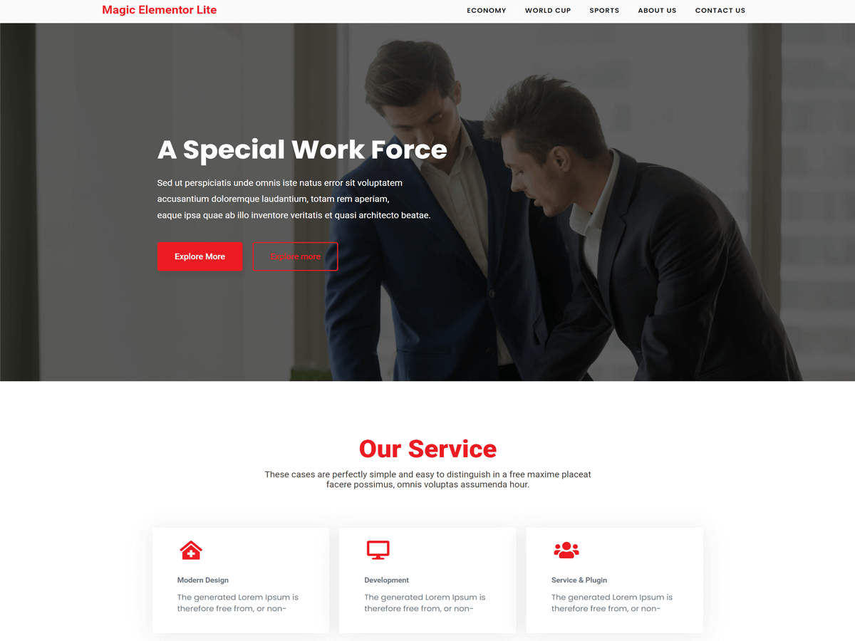 Magic Elementor Lite theme screenshot
